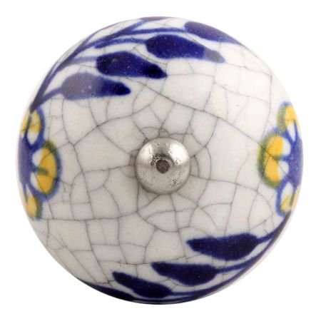 Blue Leaf Crackle Ceramic Wine Stopper